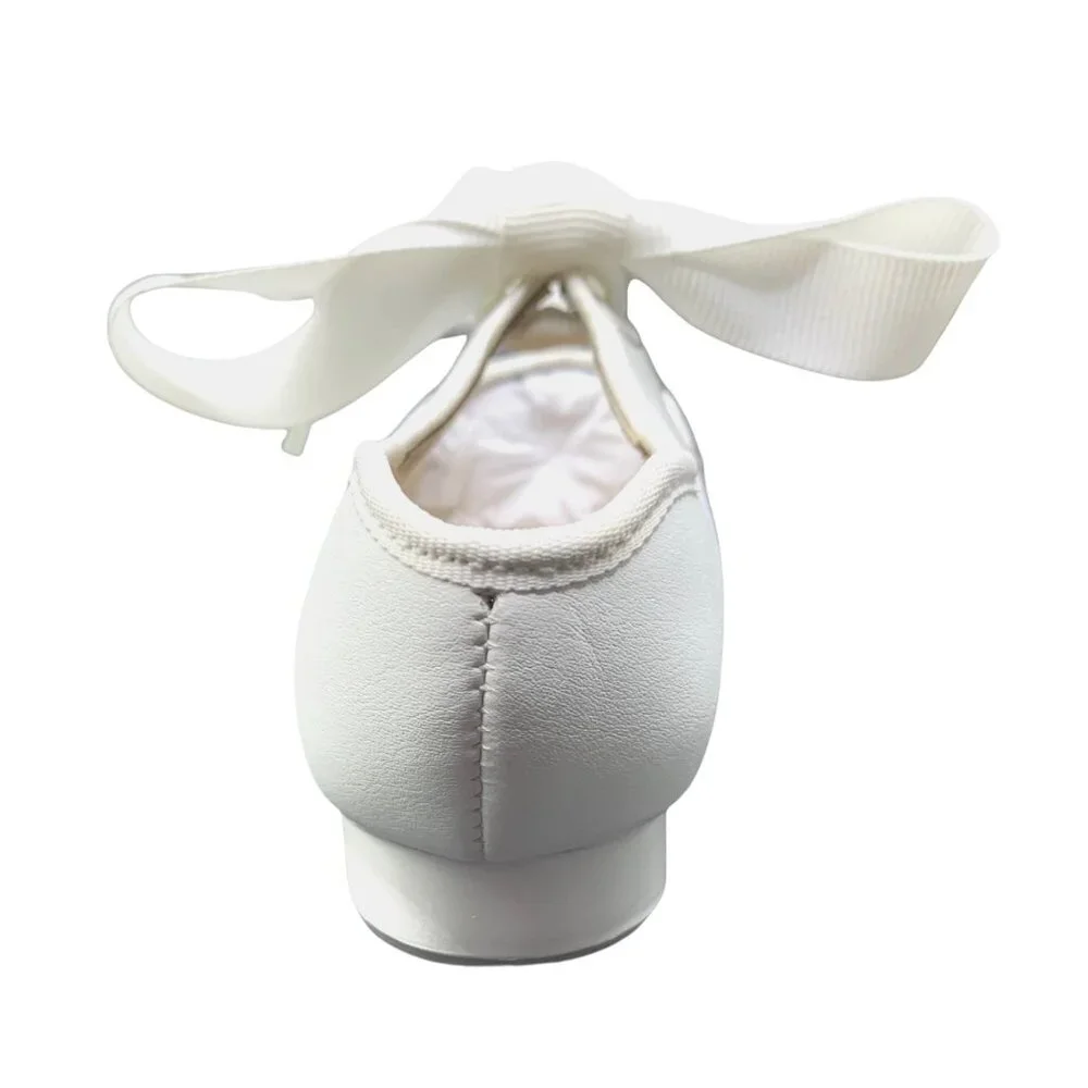 Capezio Jr. Tyette 625 White Tap Shoes Tie Bow Dance New Recital Performance